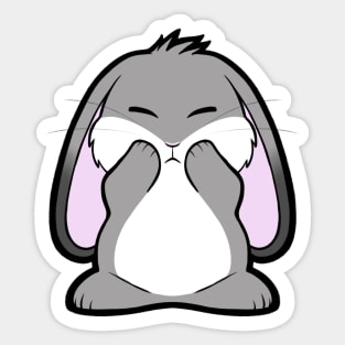 Gray Lop Bunny Sticker